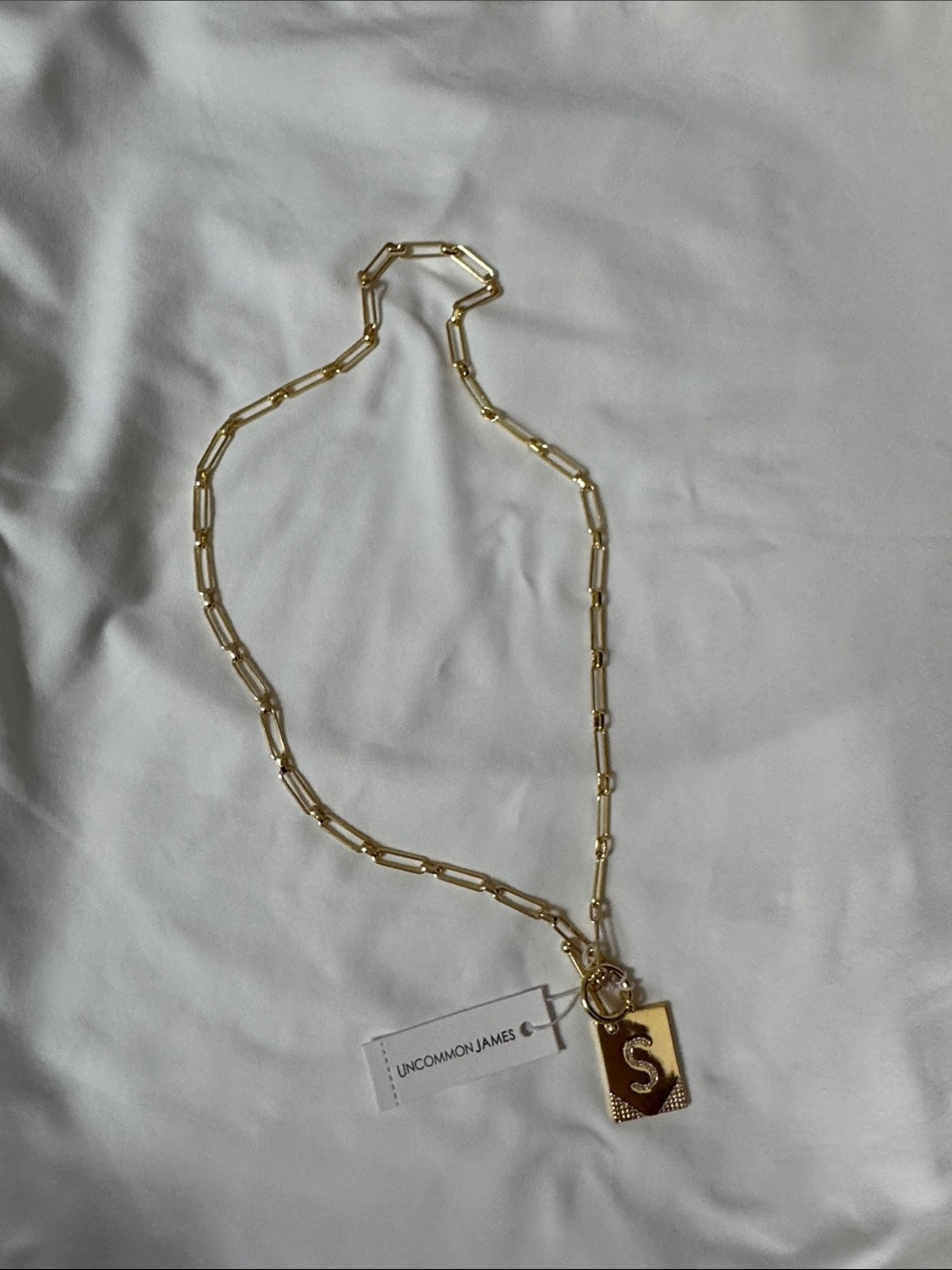 Uncommon James Gold Chain Necklace with 'S' Initial Pendant